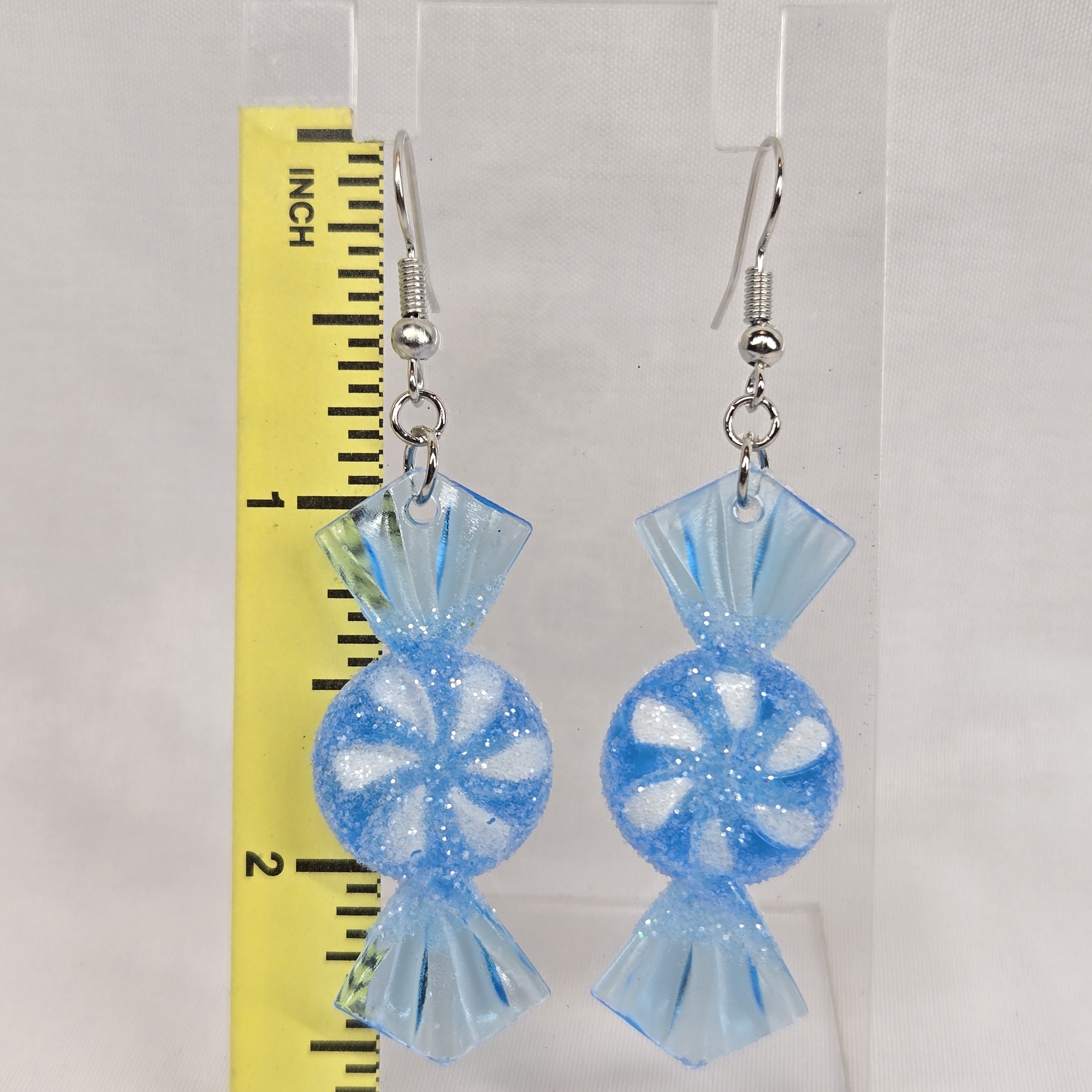 Sparkling Blue Candy Drop Earrings 6$